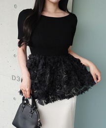 ASYMME TUCK HALF SLEEVE TOP（ニット/セーター）｜OMMO（オーエム