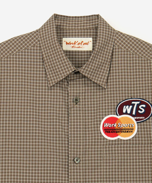 Work of Art Kendai(ワークオブアートケンダイ)の「Work of Art Kendai | コットンチェック 半袖シャツ MEN(シャツ/ブラウス・メンズ・アイボリー/ブラウン・L/M)」の9枚目の写真