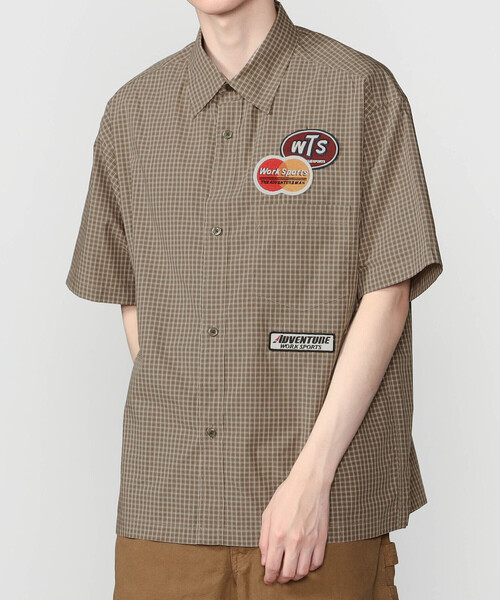 Work of Art Kendai(ワークオブアートケンダイ)の「Work of Art Kendai | コットンチェック 半袖シャツ MEN(シャツ/ブラウス・メンズ・アイボリー/ブラウン・L/M)」の2枚目の写真