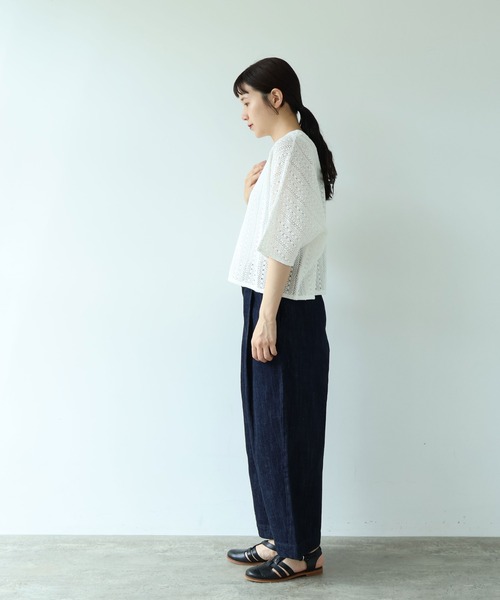 yuni(ユニ )の「crochet C lace PO-SH(Tシャツ/カットソー・レディース・ブラック/ホワイト・FREE)」の3枚目の写真