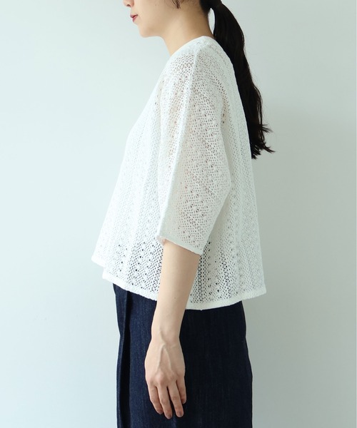yuni(ユニ )の「crochet C lace PO-SH(Tシャツ/カットソー・レディース・ブラック/ホワイト・FREE)」の18枚目の写真