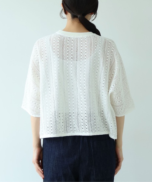 yuni(ユニ )の「crochet C lace PO-SH(Tシャツ/カットソー・レディース・ブラック/ホワイト・FREE)」の17枚目の写真
