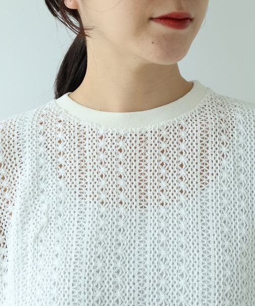 yuni(ユニ )の「crochet C lace PO-SH(Tシャツ/カットソー・レディース・ブラック/ホワイト・FREE)」の15枚目の写真