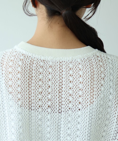 yuni(ユニ )の「crochet C lace PO-SH(Tシャツ/カットソー・レディース・ブラック/ホワイト・FREE)」の14枚目の写真