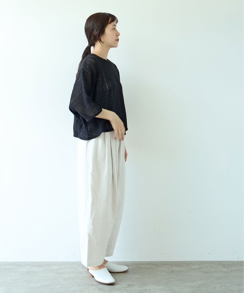 yuni(ユニ )の「crochet C lace PO-SH(Tシャツ/カットソー・レディース・ブラック/ホワイト・FREE)」の10枚目の写真