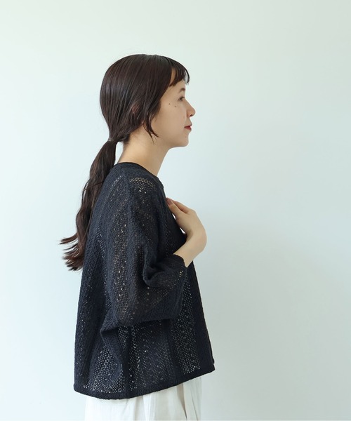 yuni(ユニ )の「crochet C lace PO-SH(Tシャツ/カットソー・レディース・ブラック/ホワイト・FREE)」の7枚目の写真