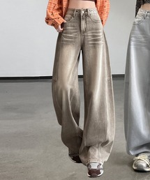 AMAJI（アマジ）の「ハイウエスト 切替デザイン ワイドレッグ デニムパンツ（デニムパンツ）」