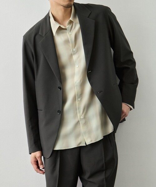 GOOD PEOPLE GOOD STITCHING GOOD PRODUCT（グッドピープルグッドスティッチンググッドプロダクト）の「【GOOD PEOPLE GOOD STITCHING GOOD PRODUCT/グッドピープルグッドスティッチンググッドプロダクト】Single Breasted Easy Jacket（テーラードジャケット・メンズ・カーキ/ネイビー・M/S/L）」の3枚目の写真