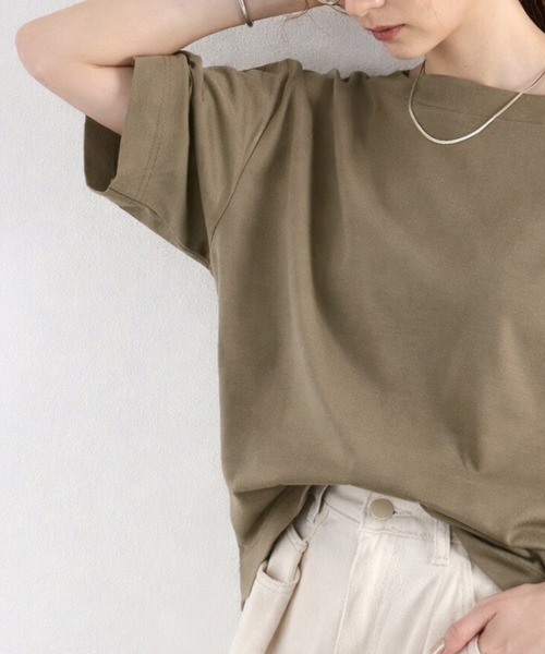 mielu(ミエル)の「ドロップショルダーオーバーブラウス(シャツ/ブラウス・レディース・ブラック/ライトベージュ/ブルー/ホワイト・LARGE/MEDIUM)」の14枚目の写真