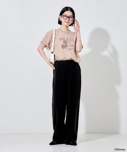 FREAK'S STORE(フリークスストア)の「【MICKEY MOUSE】フロッキーTシャツ(Tシャツ/カットソー・レディース・ネイビー/ベージュ/チャコールグレー・フリ-)」の16枚目の写真