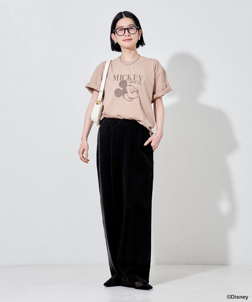 FREAK'S STORE(フリークスストア)の「【MICKEY MOUSE】フロッキーTシャツ(Tシャツ/カットソー・レディース・ネイビー/ベージュ/チャコールグレー・フリ-)」の19枚目の写真
