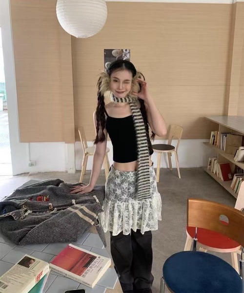 AsheKsha(アシクシャ)の「レースのスカートを重ね着(スカート・レディース・ベージュ・F)」の9枚目の写真