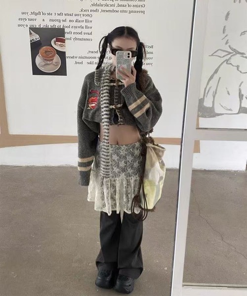 AsheKsha(アシクシャ)の「レースのスカートを重ね着(スカート・レディース・ベージュ・F)」の8枚目の写真