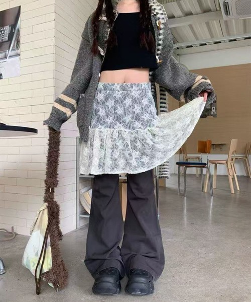 AsheKsha(アシクシャ)の「レースのスカートを重ね着(スカート・レディース・ベージュ・F)」の11枚目の写真