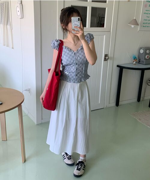 ROSEFRANTZ（ロゼフランツ）の「Frill Shirring Sleeveless [Sky Blue]（シャツ/ブラウス・レディース・スカイブルー・SMALL/MEDIUM）」の15枚目の写真