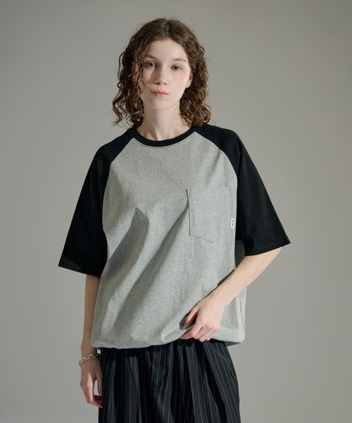 WETTEMPT(ウィテンプト)の「DRAWSTRING RAGLAN S/S TEE / ドローコードラグラン S/S T(Tシャツ/カットソー・メンズ・グレー/オフホワイト/アイボリー・SMALL/LARGE/MEDIUM)」の1枚目の写真