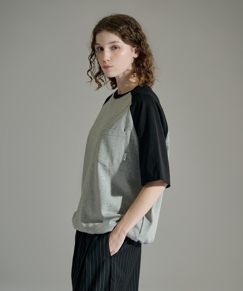WETTEMPT(ウィテンプト)の「DRAWSTRING RAGLAN S/S TEE / ドローコードラグラン S/S T(Tシャツ/カットソー・メンズ・グレー/オフホワイト/アイボリー・SMALL/LARGE/MEDIUM)」の6枚目の写真