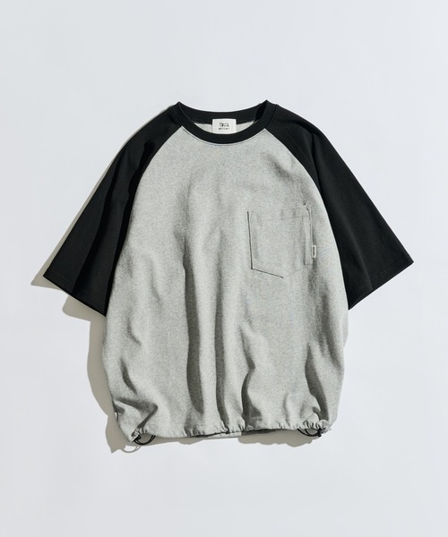 WETTEMPT(ウィテンプト)の「DRAWSTRING RAGLAN S/S TEE / ドローコードラグラン S/S T(Tシャツ/カットソー・メンズ・グレー/オフホワイト/アイボリー・SMALL/LARGE/MEDIUM)」の4枚目の写真