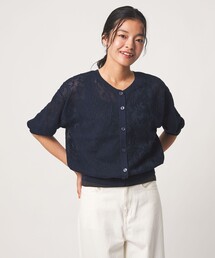 メッシュジャガード 5分袖ニット 2WAY ‐ウォッシャブル‐<A DAY IN THE LIFE>