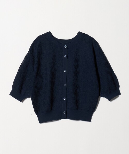A DAY IN THE LIFE UNITED ARROWS(アデイインザライフユナイテッドアローズ)の「メッシュジャガード 5分袖ニット 2WAY ‐ウォッシャブル‐<A DAY IN THE LIFE>(ニット/セーター・レディース・オフホワイト/ネイビー/イエロー・FREE)」の18枚目の写真