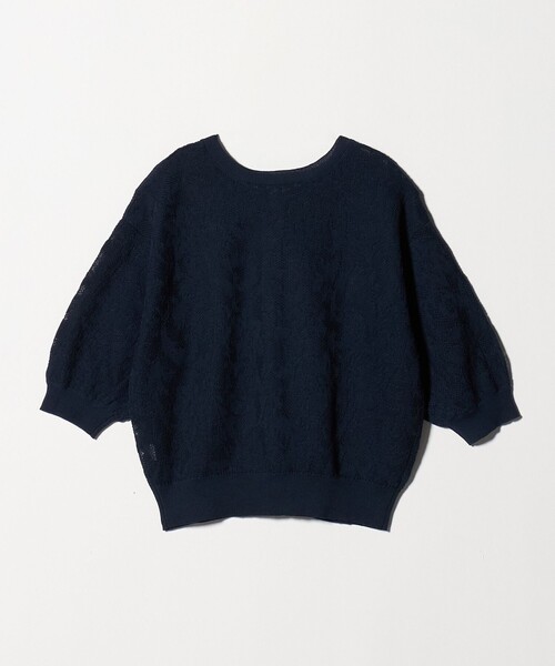 A DAY IN THE LIFE UNITED ARROWS(アデイインザライフユナイテッドアローズ)の「メッシュジャガード 5分袖ニット 2WAY ‐ウォッシャブル‐<A DAY IN THE LIFE>(ニット/セーター・レディース・オフホワイト/ネイビー/イエロー・FREE)」の17枚目の写真