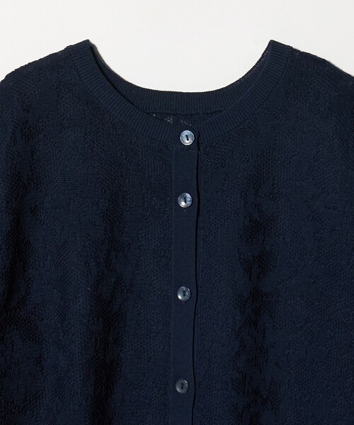 A DAY IN THE LIFE UNITED ARROWS(アデイインザライフユナイテッドアローズ)の「メッシュジャガード 5分袖ニット 2WAY ‐ウォッシャブル‐<A DAY IN THE LIFE>(ニット/セーター・レディース・オフホワイト/ネイビー/イエロー・FREE)」の16枚目の写真