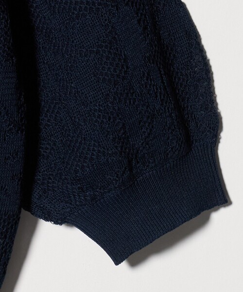 A DAY IN THE LIFE UNITED ARROWS(アデイインザライフユナイテッドアローズ)の「メッシュジャガード 5分袖ニット 2WAY ‐ウォッシャブル‐<A DAY IN THE LIFE>(ニット/セーター・レディース・オフホワイト/ネイビー/イエロー・FREE)」の15枚目の写真