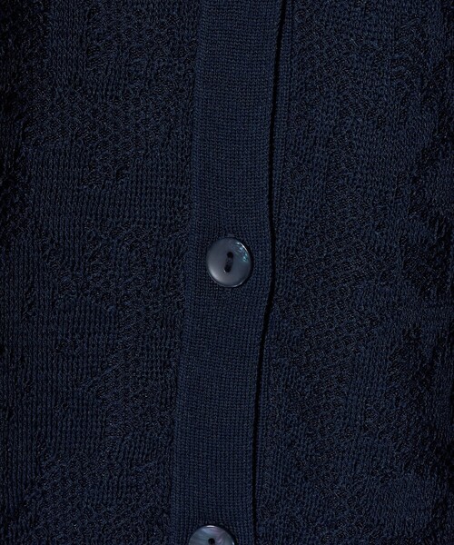 A DAY IN THE LIFE UNITED ARROWS(アデイインザライフユナイテッドアローズ)の「メッシュジャガード 5分袖ニット 2WAY ‐ウォッシャブル‐<A DAY IN THE LIFE>(ニット/セーター・レディース・オフホワイト/ネイビー/イエロー・FREE)」の13枚目の写真