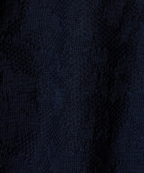 A DAY IN THE LIFE UNITED ARROWS(アデイインザライフユナイテッドアローズ)の「メッシュジャガード 5分袖ニット 2WAY ‐ウォッシャブル‐<A DAY IN THE LIFE>(ニット/セーター・レディース・オフホワイト/ネイビー/イエロー・FREE)」の12枚目の写真