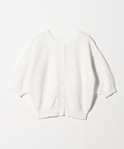 A DAY IN THE LIFE UNITED ARROWS(アデイインザライフユナイテッドアローズ)の「メッシュジャガード 5分袖ニット 2WAY ‐ウォッシャブル‐<A DAY IN THE LIFE>(ニット/セーター・レディース・オフホワイト/ネイビー/イエロー・FREE)」の11枚目の写真