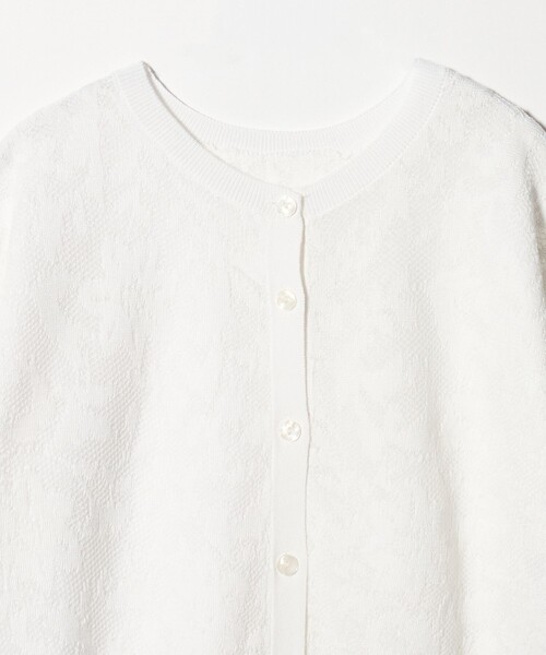 A DAY IN THE LIFE UNITED ARROWS(アデイインザライフユナイテッドアローズ)の「メッシュジャガード 5分袖ニット 2WAY ‐ウォッシャブル‐<A DAY IN THE LIFE>(ニット/セーター・レディース・オフホワイト/ネイビー/イエロー・FREE)」の10枚目の写真