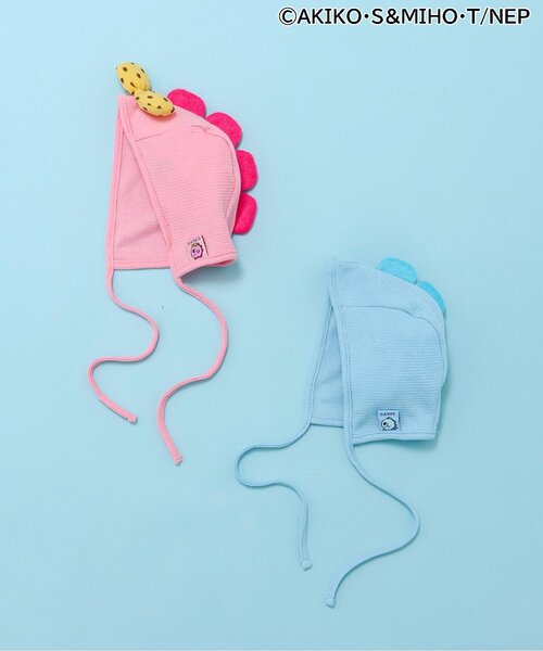 BREEZE（ブリーズ）の「がんこちゃん＆がんペーちゃんなりきりボンネット（その他ベビー用品・キッズ・ピンク/ブルー・46/48）」の3枚目の写真