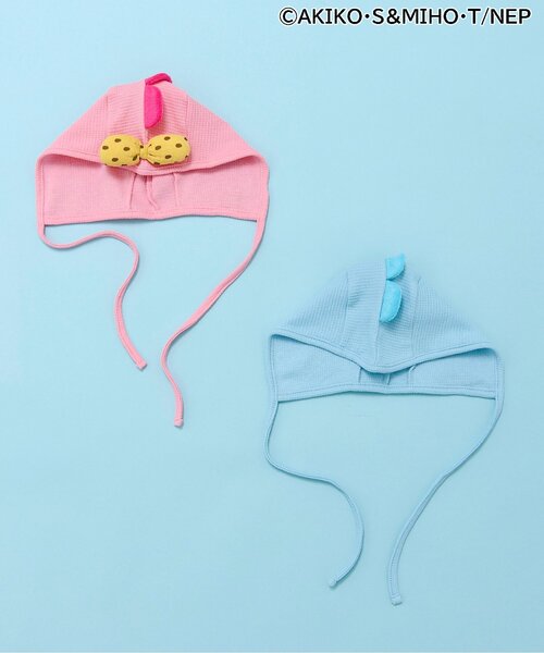 BREEZE（ブリーズ）の「がんこちゃん＆がんペーちゃんなりきりボンネット（その他ベビー用品・キッズ・ピンク/ブルー・46/48）」の4枚目の写真
