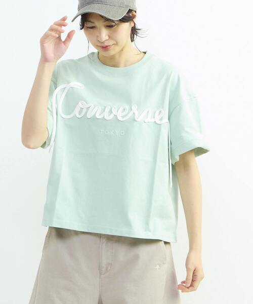 CONVERSE TOKYO(コンバーストウキョウ)の「SPINDLE LOGO SHORT TEE(Tシャツ/カットソー・レディース・ホワイト/ピンク/ミント/ブラック・FREE)」の3枚目の写真