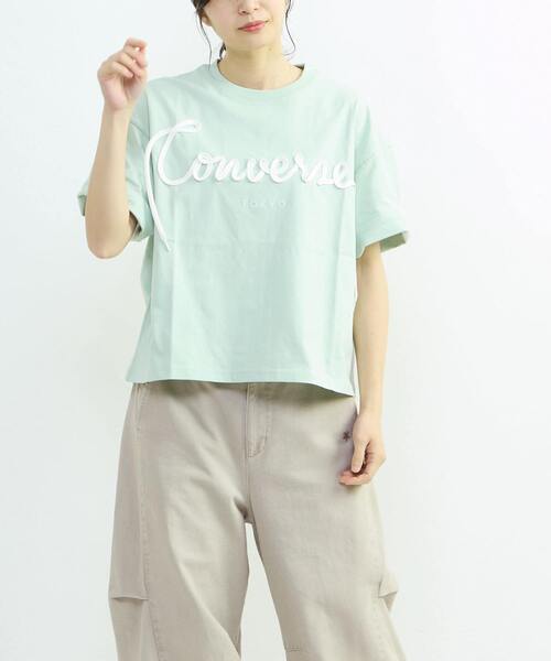 CONVERSE TOKYO(コンバーストウキョウ)の「SPINDLE LOGO SHORT TEE(Tシャツ/カットソー・レディース・ホワイト/ピンク/ミント/ブラック・FREE)」の22枚目の写真