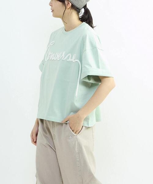 CONVERSE TOKYO(コンバーストウキョウ)の「SPINDLE LOGO SHORT TEE(Tシャツ/カットソー・レディース・ホワイト/ピンク/ミント/ブラック・FREE)」の21枚目の写真