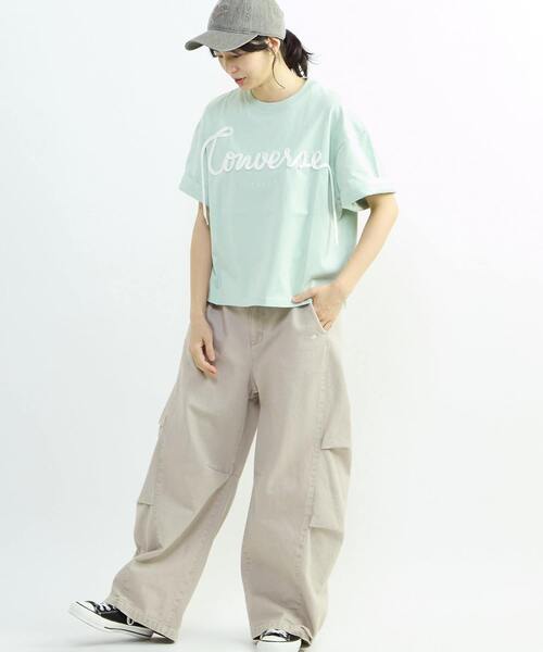 CONVERSE TOKYO(コンバーストウキョウ)の「SPINDLE LOGO SHORT TEE(Tシャツ/カットソー・レディース・ホワイト/ピンク/ミント/ブラック・FREE)」の18枚目の写真