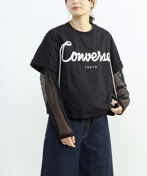 CONVERSE TOKYO(コンバーストウキョウ)の「SPINDLE LOGO SHORT TEE(Tシャツ/カットソー・レディース・ホワイト/ピンク/ミント/ブラック・FREE)」の17枚目の写真