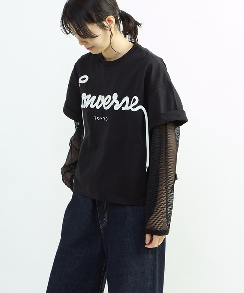 CONVERSE TOKYO(コンバーストウキョウ)の「SPINDLE LOGO SHORT TEE(Tシャツ/カットソー・レディース・ホワイト/ピンク/ミント/ブラック・FREE)」の16枚目の写真