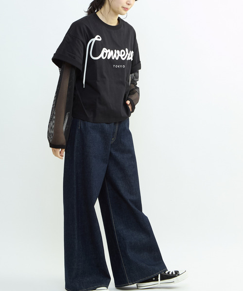 CONVERSE TOKYO(コンバーストウキョウ)の「SPINDLE LOGO SHORT TEE(Tシャツ/カットソー・レディース・ホワイト/ピンク/ミント/ブラック・FREE)」の14枚目の写真