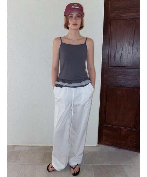 ETMON（エトモン）の「Mixed Frill Sleeveless Top, Charcoal（Tシャツ/カットソー・レディース・その他・F）」の2枚目の写真