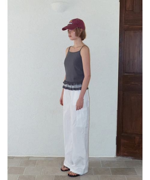 ETMON（エトモン）の「Mixed Frill Sleeveless Top, Charcoal（Tシャツ/カットソー・レディース・その他・F）」の5枚目の写真