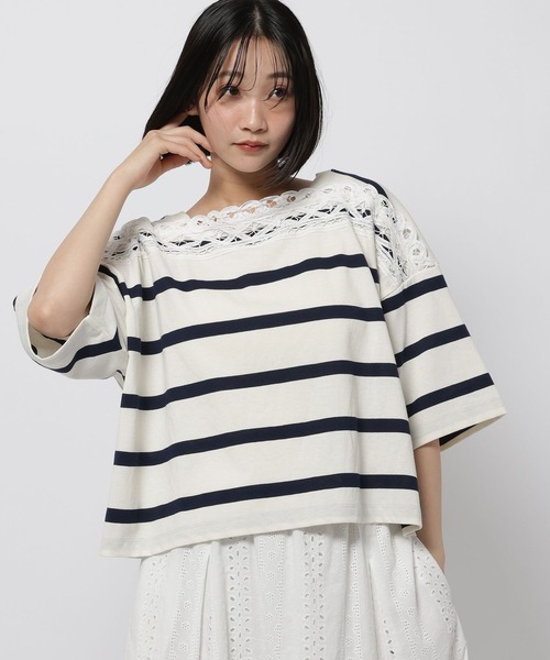 バテンレース2WAY Tシャツ（Tシャツ/カットソー）｜niko and 