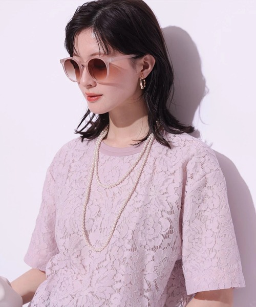 Arpege story(アルページュストーリー)の「レースブラウスTシャツ(シャツ/ブラウス・レディース・ホワイト/ネイビー/ピンク・2/1)」の20枚目の写真
