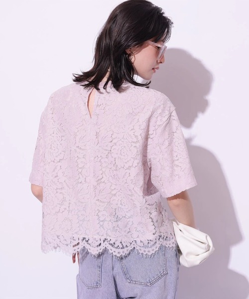 Arpege story(アルページュストーリー)の「レースブラウスTシャツ(シャツ/ブラウス・レディース・ホワイト/ネイビー/ピンク・2/1)」の21枚目の写真