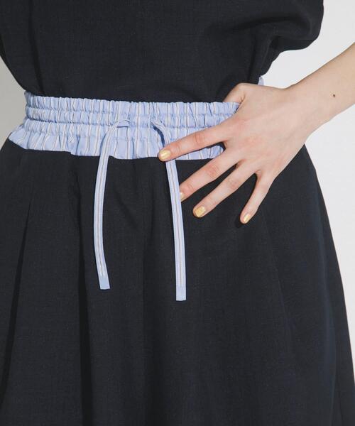 EKAL（エカル）の「『UVカット/イージーケア/吸水速乾/接触冷感/UR TECH DRYLUXE』ハイツイストワイドバミューダパンツ（その他パンツ・レディース・グレー/ネイビー/ブルー系その他・ONE）」の15枚目の写真
