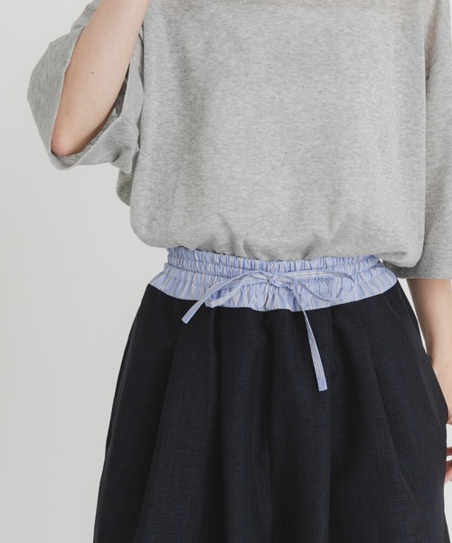 EKAL（エカル）の「『UR TECH DRYLUXE』ハイツイストワイドバミューダパンツ（その他パンツ・レディース・グレー/ネイビー/ブルー系その他・ONE）」の14枚目の写真