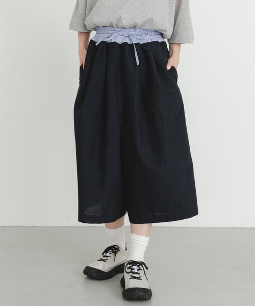 EKAL（エカル）の「『UR TECH DRYLUXE』ハイツイストワイドバミューダパンツ（その他パンツ・レディース・グレー/ネイビー/ブルー系その他・ONE）」の17枚目の写真