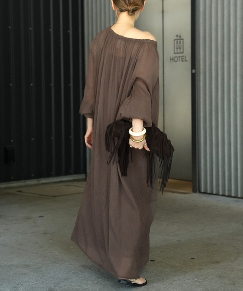 raspail（ラスパイユ）の「【Raspail/ラスパイユ】 Smock Dress（ワンピース・レディース・サファリグリーン・FREE）」の11枚目の写真