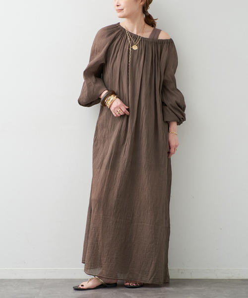 raspail（ラスパイユ）の「【Raspail/ラスパイユ】 Smock Dress（ワンピース・レディース・サファリグリーン・FREE）」の13枚目の写真